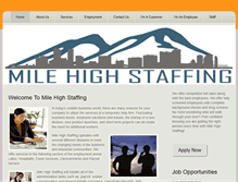 Tablet Screenshot of milehighstaffing.com